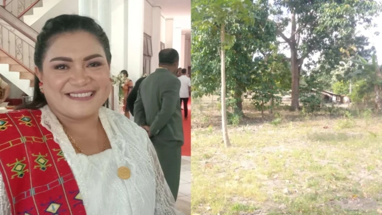 Foto Wakil Ketua DPRD Belu, Januaria Awalde Berek dan Tanah yang disengketakan di Belu NTT (IST)
